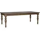 Americana Farmhouse 90" Dining Table in Distressed Brushed Taupe Wood
