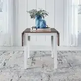Landale Drop-Leaf Dining Table in Chestnut & White Wood