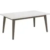 Edison 64" Dining Table in Brownstone Wood & White Faux Marble