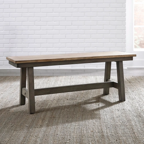 Lindsey Farm Dining Bench in Gray & Sandstone