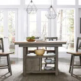 Lindsey Farm 5-Piece Kitchen Island Set in Gray & Sandstone