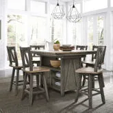 Lindsey Farm 7-Piece Kitchen Island Set in Gray & Sandstone