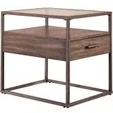 Jamestown End Table in Tobacco Brown Wood & Metal