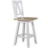 Lindsey Farm Counter Swivel Chair in Weathered White & Sandstone