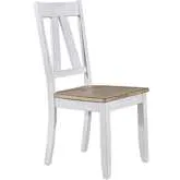 Lindsey Farm Splat Back Dining Chair in Weathered White & Sandstone