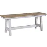 Lindsey Farm Dining Bench in Weathered White & Sandstone