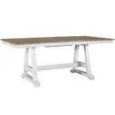 Lindsey Farm 78" Trestle Dining Table in Weathered White & Sandstone