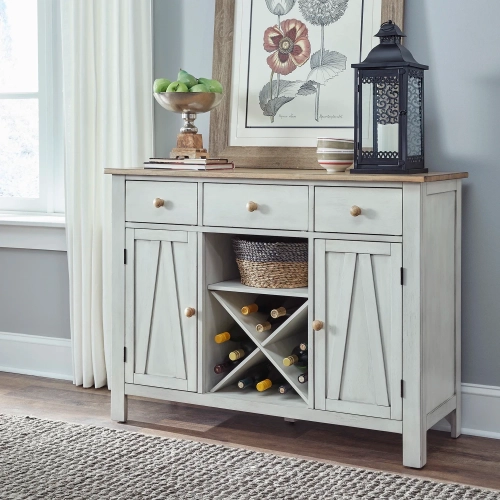 Lindsey Farm Server in Weathered White & Sandstone