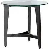 Capri Round End Table in Espresso Brown Metal & Glass