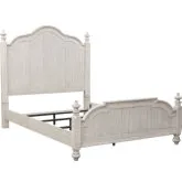Farmhouse Reimagined King Poster Bed in White & Brown