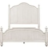 Farmhouse Reimagined Queen Poster Bed in White & Brown