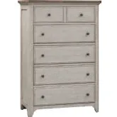 Farmhouse Reimagined 5-Drawer Chest in White & Brown