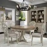 Farmhouse Reimagined 5-Piece Dining Set in White & Brown