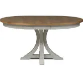 Farmhouse Reimagined 60" Pedestal Dining Table in White & Brown