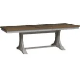 Farmhouse Reimagined 96" Trestle Dining Table in White & Brown