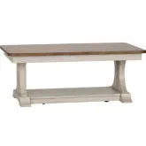 Farmhouse Reimagined Cocktail Table in Antique White & Chestnut