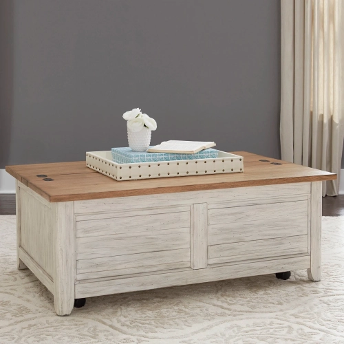 Farmhouse Reimagined Storage Trunk in Antique White & Chestnut