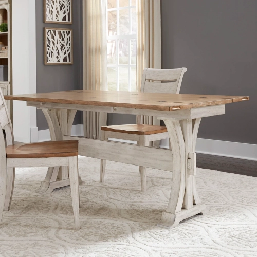Farmhouse Reimagined Flip Lid Sofa Table in White & Chestnut