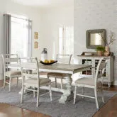 Whitney 5-Piece Trestle Dining Set in Weathered Gray
