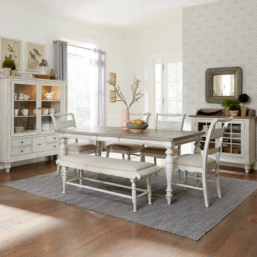 Whitney 6-Piece Dining Set in Weathered Gray