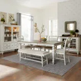 Whitney 6-Piece Dining Set in Weathered Gray