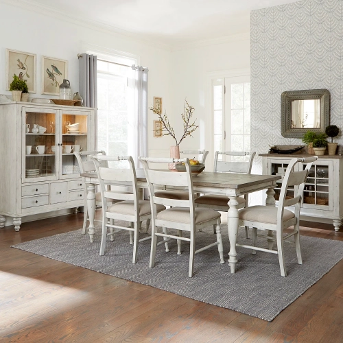 Whitney 7-Piece Dining Set in Weathered Gray