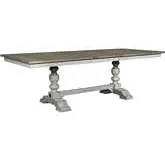 Whitney 94" Trestle Dining Table in Antique Linen & Weathered Gray