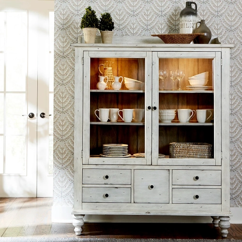 Whitney Display Cabinet in Weathered Gray