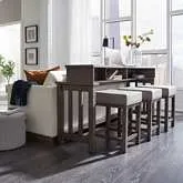 Tanners Creek 4-Piece Console Bar Table Set in Distressed Gray & Fabric