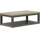 Piedmont Cocktail Table in Distressed Charcoal & Ash Brown Wood