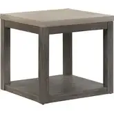 Piedmont End Table in Distressed Charcoal & Ash Brown Wood