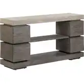 Piedmont Sofa Table in Distressed Charcoal & Ash Brown Wood