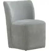 728 Accent Dining Chair with Casters in Sapphire Gray Blue Fabric (Set of 4)