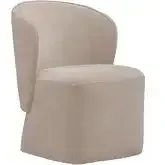 730 Accent Dining Chair with Casters in Wicker Tan Brown Fabric (Set of 4)
