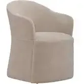 731 Accent Dining Chair with Casters in Wicker Tan Brown Fabric (Set of 4)