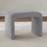 Cascade Falls Accent Stool in Gray Mist Boucle Fabric
