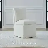 733 Accent Dining Chair with Casters in Ivory (Set of 4)