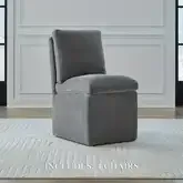 733 Accent Dining Chair with Casters in Sapphire (Set of 4)