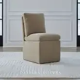 733 Accent Dining Chair with Casters in Wicker (Set of 4)