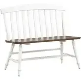 Al Fresco Slat Back Dining Bench in Graphite & Whitestone Wood