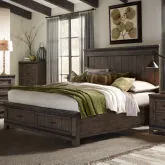 Thornwood Hills King Storage Bed in Rustic Gray