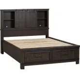 Thornwood Hills Queen Bookcase Bed in Rustic Gray