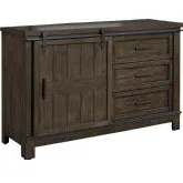 Thornwood Hills Barn Door Dresser in Distressed Gray