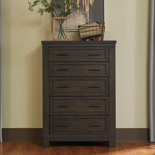 Thornwood Hills 5-Drawer Chest in Rustic Gray