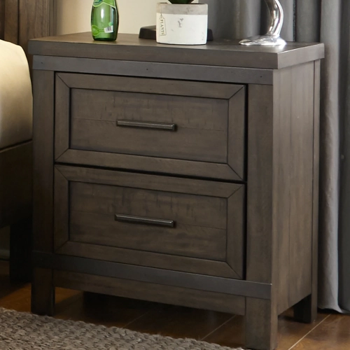 Thornwood Hills 2-Drawer Nightstand in Distressed Gray