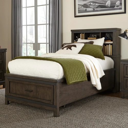 Thornwood Hills Full Bookcase Bed in Distressed Gray
