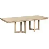 Proximity Place 100" Extension Double Pedestal Table in Buff Wood