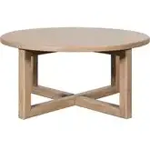 Proximity Place Round Coffee Cocktail Table in Barley Buff Wood