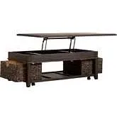 Mill Creek Lift-Top Coffee Cocktail Table in Peppercorn Brown Wood