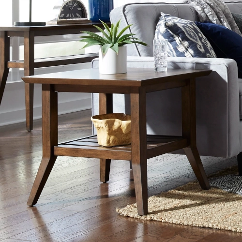 Ventura Blvd End Table in Bronze Spice Wood